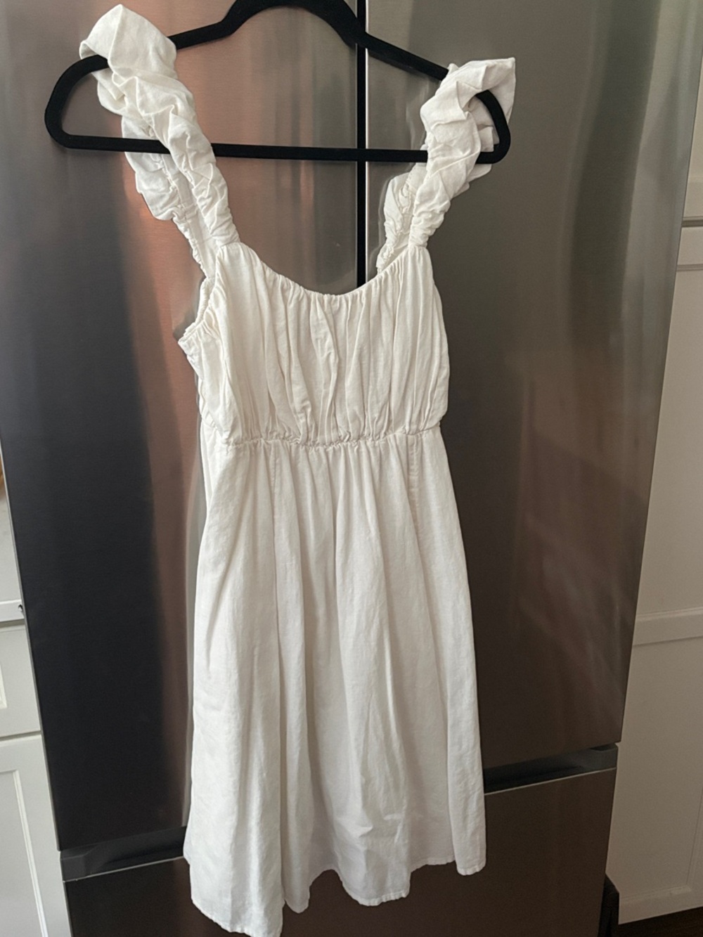 Abercrombie & Fitch White Ruffle Strap Summer Dress